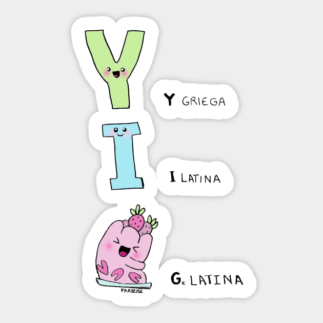 Y Greek, Latin I, JELLY Sticker by Fradema